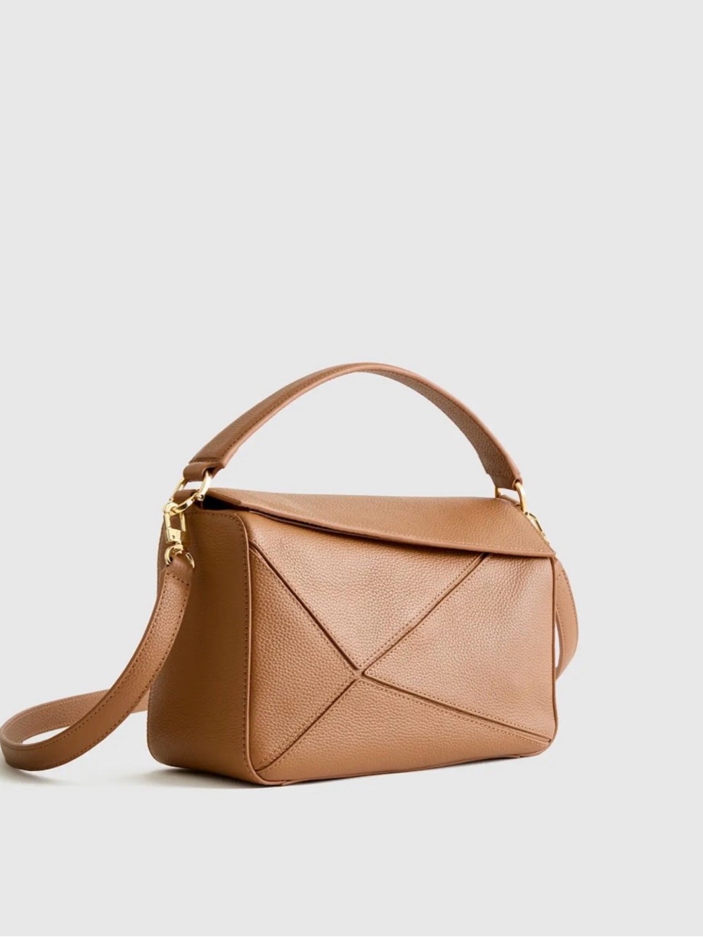 NWT QUINCE Italian Leather Patchwork Crossbody Bag - Picture 2 of 12